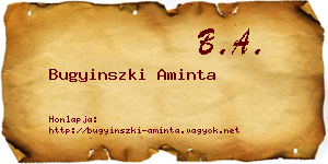 Bugyinszki Aminta névjegykártya